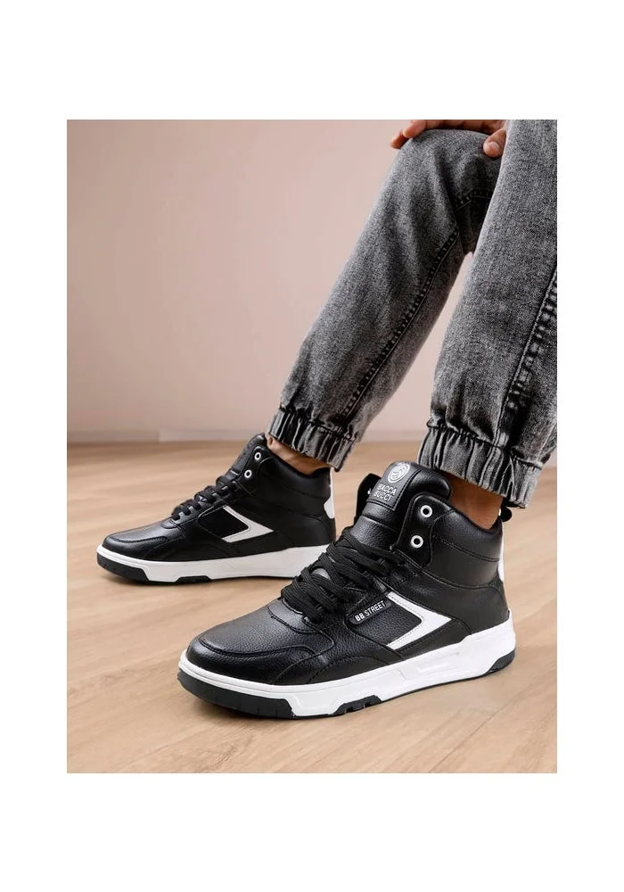 Bacca Bucci Black Cappuccino Skystompers Retro High-Top Sneaker for Men | Best Price UAE
